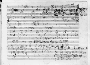 Autograph score sheet for the Trio in E-flat major, Opus 3